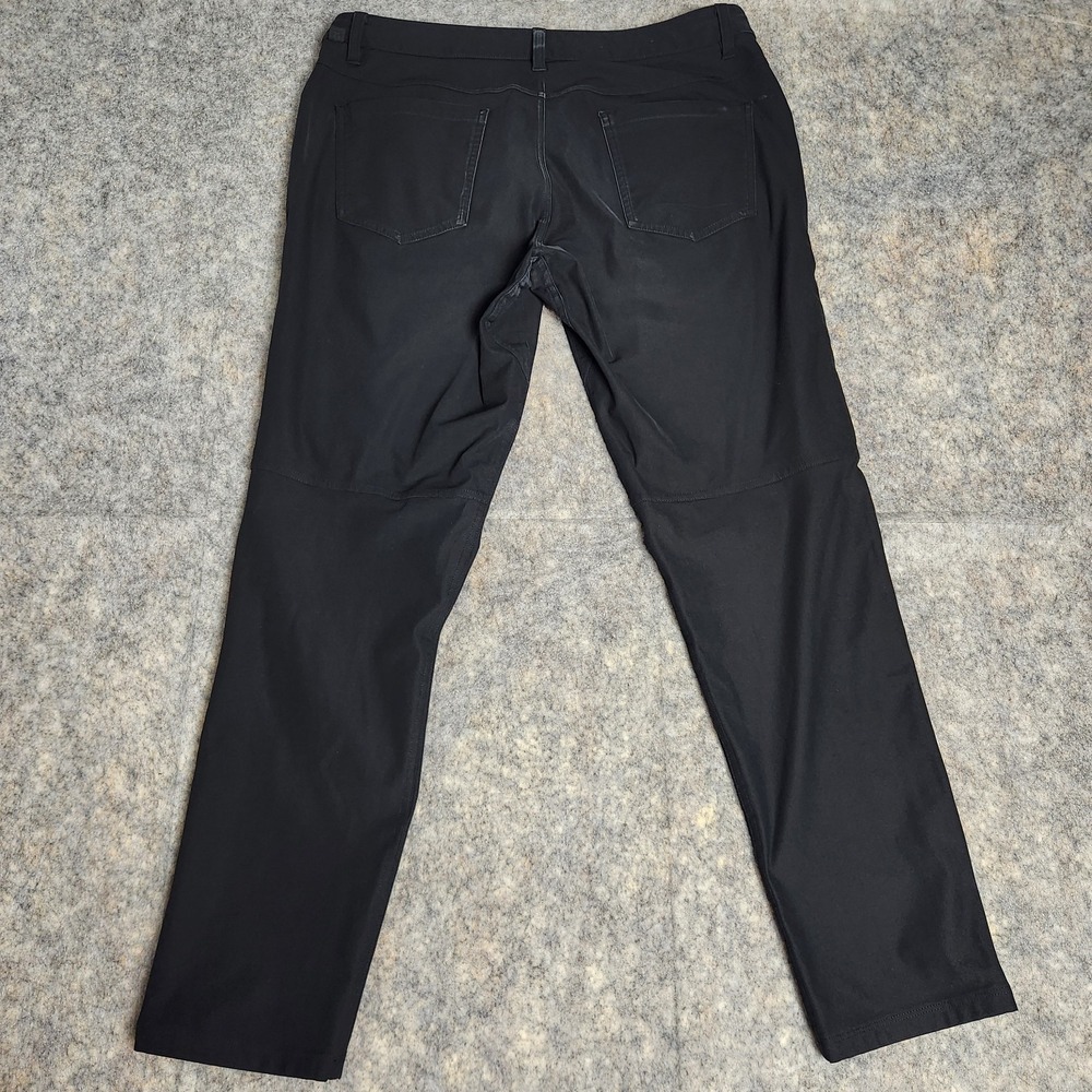 Lululemon ABC Pants Men 34x29 Black Slim Fit Warpstreme 5 Pocket Performance - Picture 2 of 7